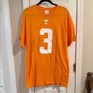 Tennessee Vols Jersey Graphic Tee with Number 3 Squirrel White